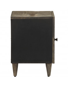 Comodini 2pz Grigio Chiaro 40x33x46 cm in Legno Massello Mango