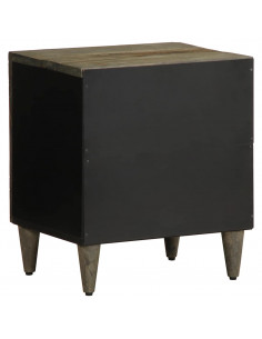 Comodini 2pz Grigio Chiaro 40x33x46 cm in Legno Massello Mango 2