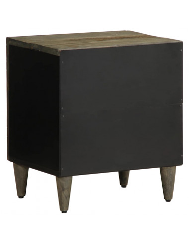 Comodini 2pz Grigio Chiaro 40x33x46 cm in Legno Massello Mango