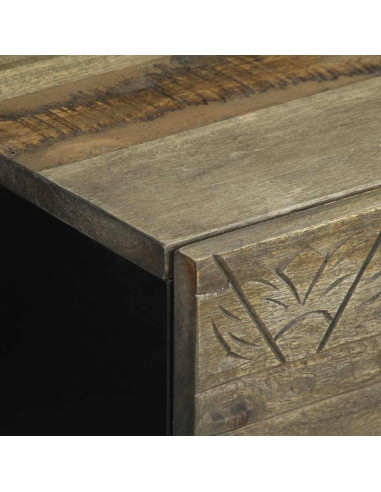 Comodini 2pz Grigio Chiaro 40x33x46 cm in Legno Massello Mango