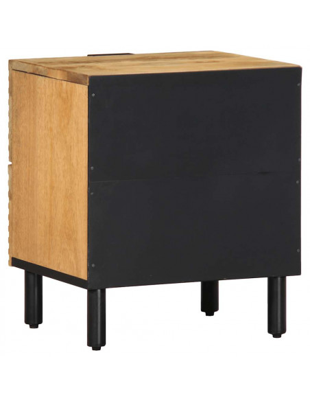 Comodini 2pz Marrone 40x33x46 cm in Legno Massello di Mango