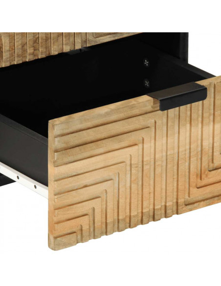 Comodini 2pz Marrone 40x33x46 cm in Legno Massello di Mango
