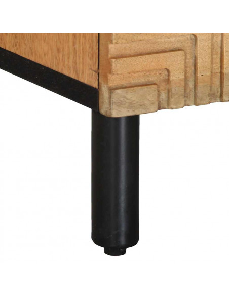 Comodini 2pz Marrone 40x33x46 cm in Legno Massello di Mango