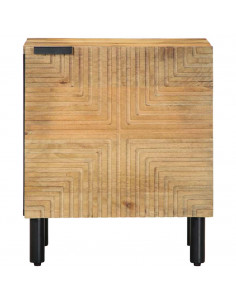 Comodini 2pz Marrone 40x33x46 cm in Legno Massello di Mango 2