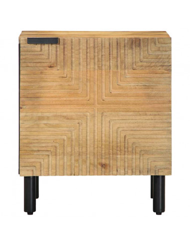 Comodini 2pz Marrone 40x33x46 cm in Legno Massello di Mango