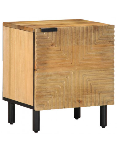 Comodini 2pz Marrone 40x33x46 cm in Legno Massello di Mango