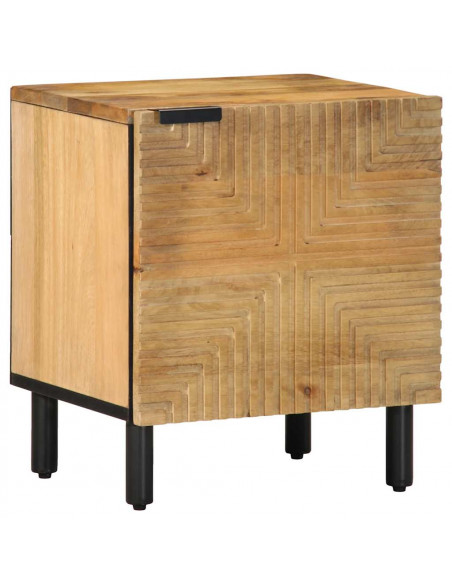 Comodini 2pz Marrone 40x33x46 cm in Legno Massello di Mango