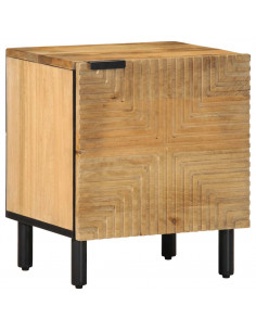 Comodino Marrone 40x33x46 cm in Legno Massello di Mango