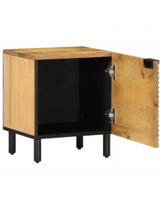 Comodino Marrone 40x33x46 cm in Legno Massello di Mango 2