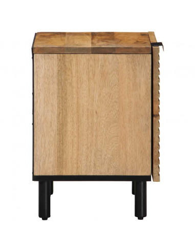 Comodino Marrone 40x33x46 cm in Legno Massello di Mango