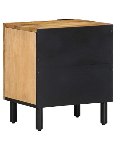 Comodino Marrone 40x33x46 cm in Legno Massello di Mango