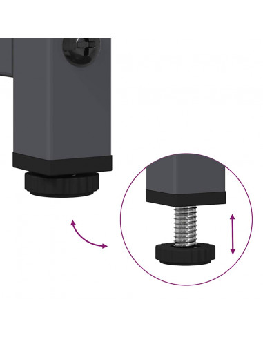 Credenza Antracite 100,5x39x107 cm in Acciaio Laminato a Freddo