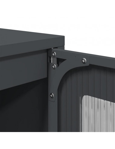 Credenza Antracite 100,5x39x107 cm in Acciaio Laminato a Freddo