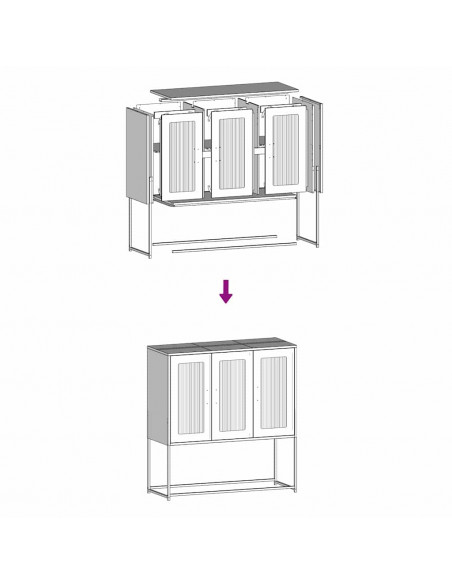 Credenza Antracite 100,5x39x107 cm in Acciaio Laminato a Freddo
