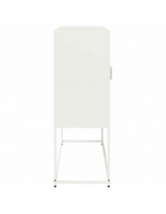 Credenza Bianca 100,5x39x107 cm in Acciaio Laminato a Freddo