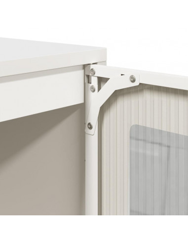 Credenza Bianca 100,5x39x107 cm in Acciaio Laminato a Freddo