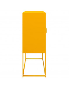 Credenza Giallo Senape 100,5x39x107cm Acciaio Laminato Freddo