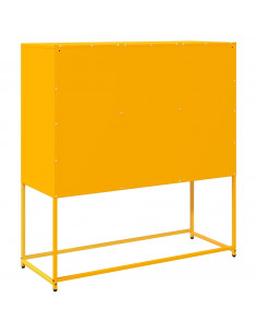 Credenza Giallo Senape 100,5x39x107cm Acciaio Laminato Freddo 2