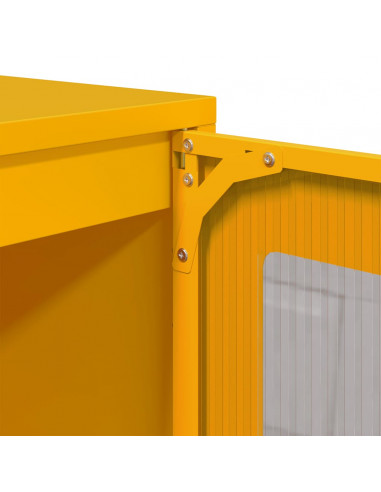 Credenza Giallo Senape 100,5x39x107cm Acciaio Laminato Freddo