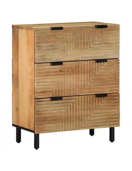 Credenza Marrone 60x33x75 cm in Legno Massello di Mango