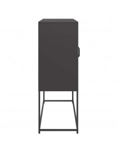 Credenza Nera 100,5x39x107 cm in Acciaio Laminato a Freddo