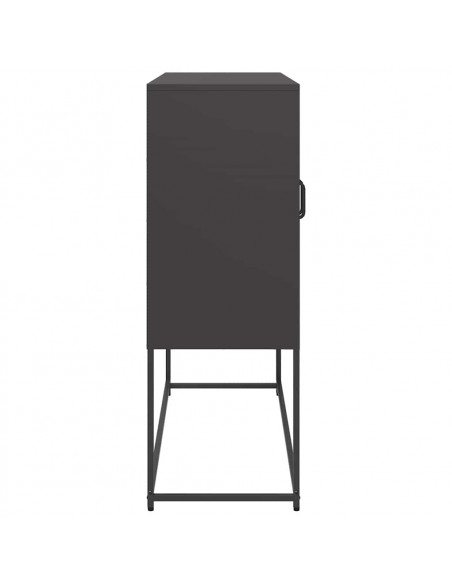 Credenza Nera 100,5x39x107 cm in Acciaio Laminato a Freddo