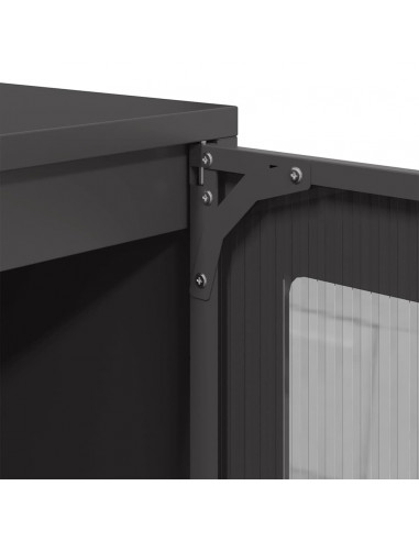 Credenza Nera 100,5x39x107 cm in Acciaio Laminato a Freddo