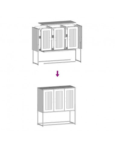 Credenza Nera 100,5x39x107 cm in Acciaio Laminato a Freddo