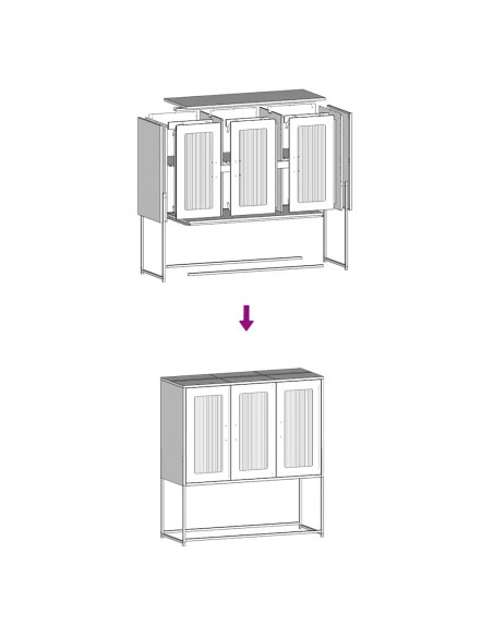 Credenza Nera 100,5x39x107 cm in Acciaio Laminato a Freddo
