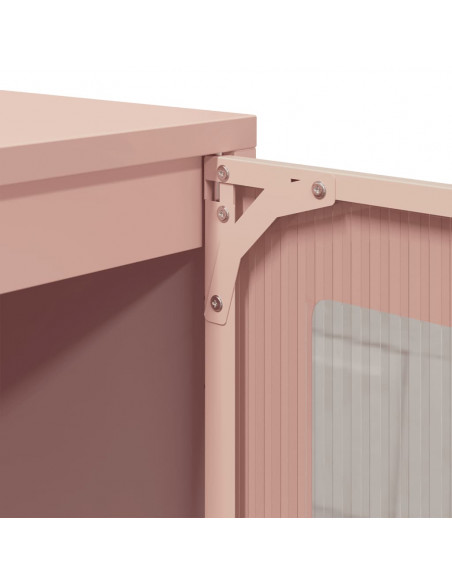 Credenza Rosa 100,5x39x107 cm in Acciaio Laminato a Freddo