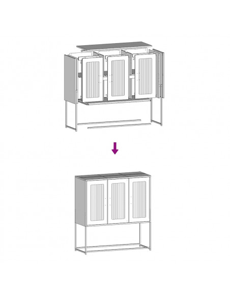 Credenza Rosa 100,5x39x107 cm in Acciaio Laminato a Freddo