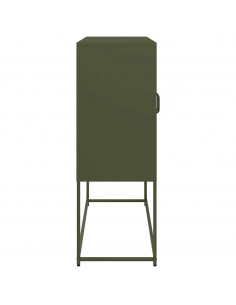 Credenza Verde Oliva 100,5x39x107 cm Acciaio Laminato a Freddo