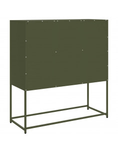 Credenza Verde Oliva 100,5x39x107 cm Acciaio Laminato a Freddo 2