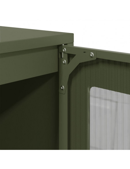 Credenza Verde Oliva 100,5x39x107 cm Acciaio Laminato a Freddo