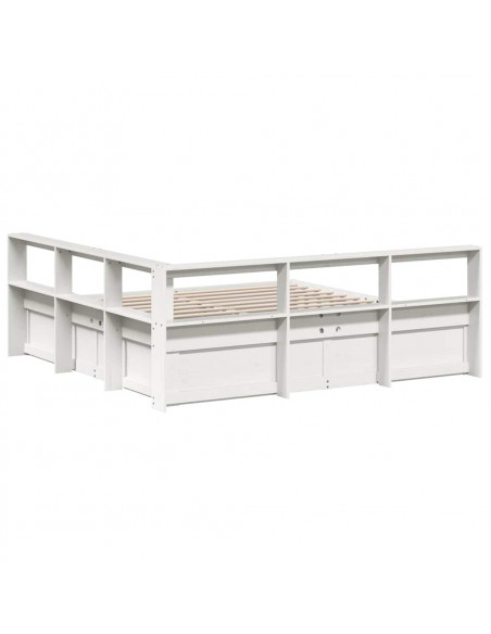 Giroletto con Libreria senza Materasso 180x200 cm in Legno Pino