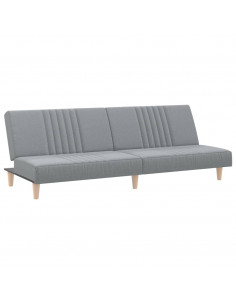 Divano Letto Grigio Chiaro in Tessuto 2