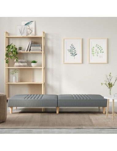 Divano Letto Grigio Chiaro in Tessuto