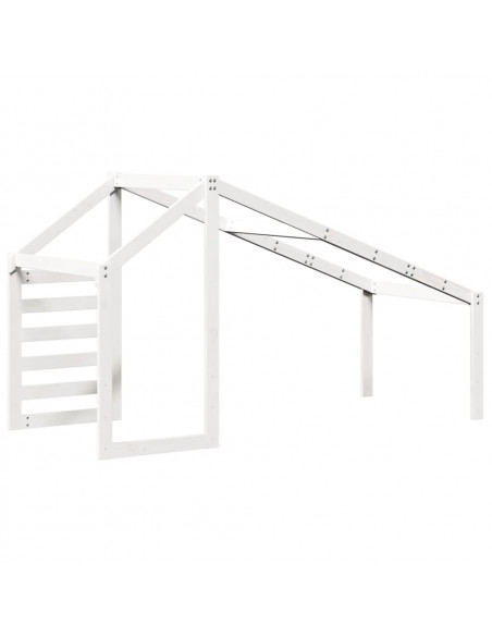 Tetto per Letto Bambini Bianco 198x97x113cm Legno Massello Pino