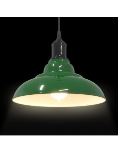 Lampada a Sospensione Regolabile E27 Verde Lucido Ø31cm Metallo