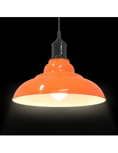 Lampada Sospensione Regolabile E27 Arancio Lucido Ø31cm Metallo