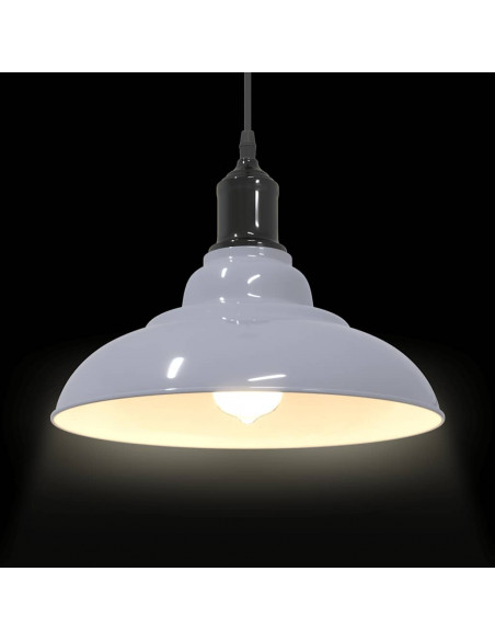 Lampada Sospensione Regolabile E27 Grigio Lucido Ø31 cm Metallo