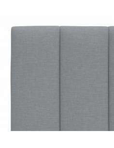 Letto con Materasso Grigio Chiaro 200x200 cm in Tessuto