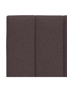 Letto con Materasso Hanko Marrone Scuro 200x200 cm in Tessuto