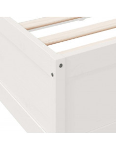 Letto Libreria senza Materasso Bianco 135x190 cm Legno di Pino