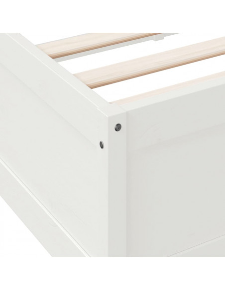 Letto Libreria senza Materasso Bianco 200x200 cm Legno di Pino