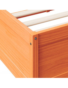 Letto Libreria senza Materasso Marrone Cera 120x190 cm in Pino