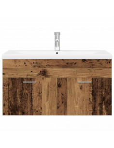 Mobile Bagno Lavabo Integrato Legno Antico in Legno Multistrato