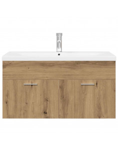 Mobile Bagno Lavabo Integrato Rovere Artigianale in Truciolato