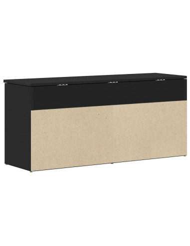 Panca Porta Scarpe Nera 102x30,5x45 cm in Legno Multistrato