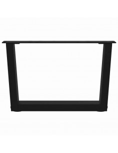 Gambe per Tavolo da Pranzo a V 2 pz Nero 60x(30-31,3)cm Acciaio